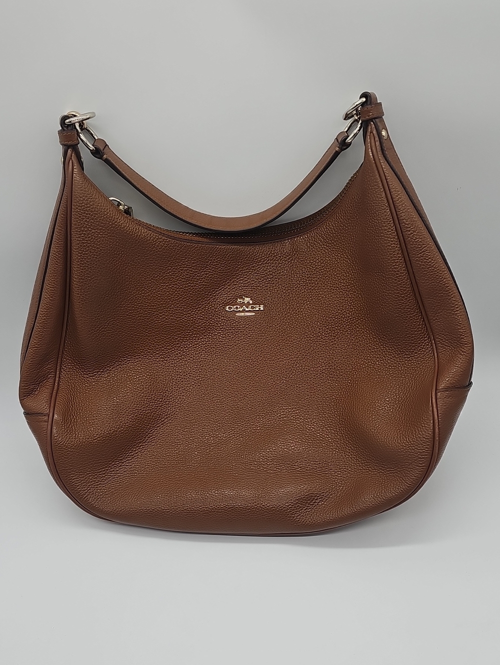 Coach Brown Pebbled Leather Shoulder Hobo